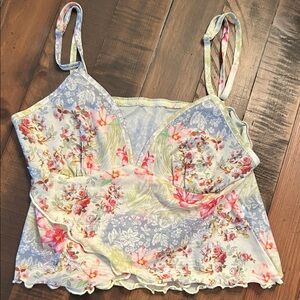 SHEIN Floral Camisole in Blue and Pink